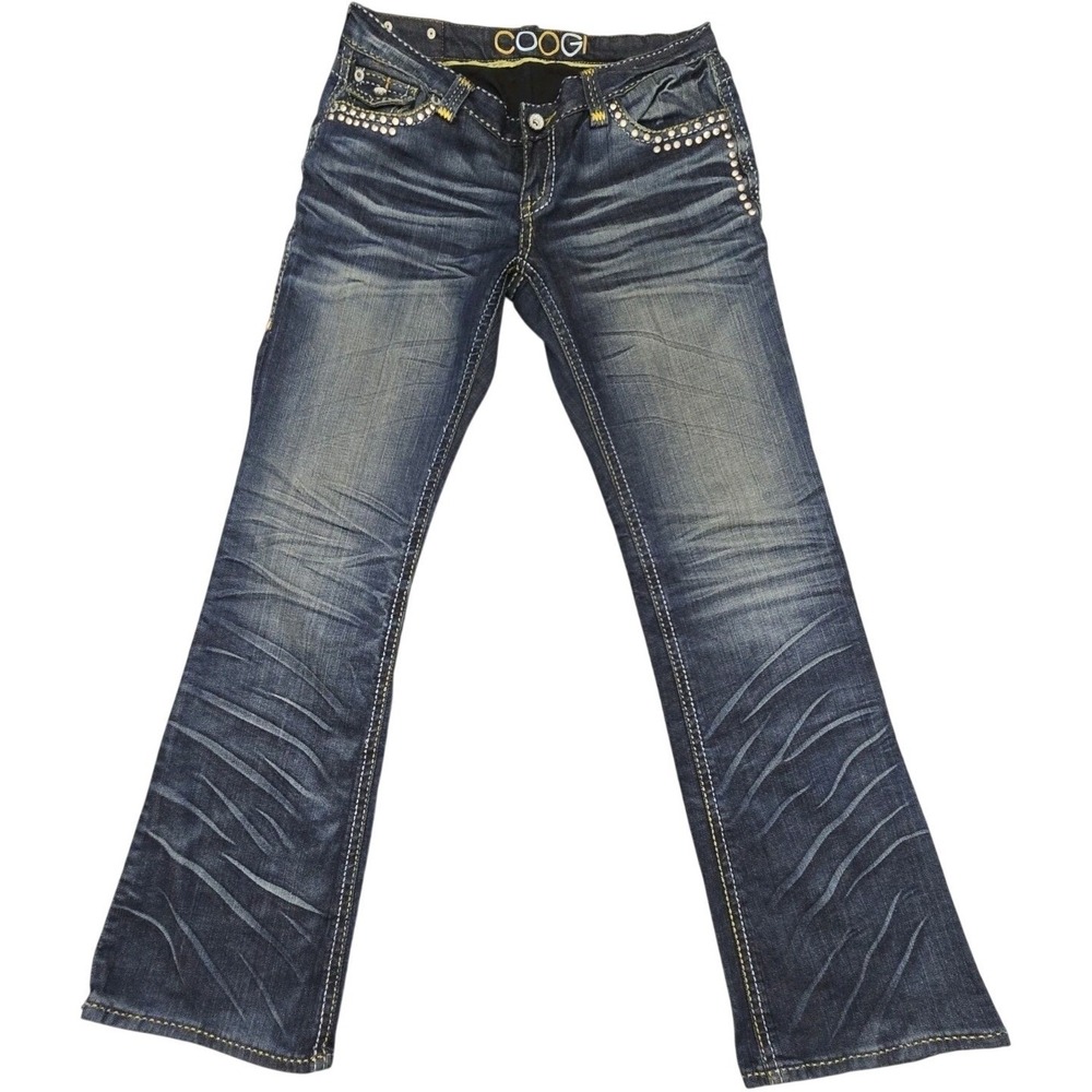 Vintage Coogi Jeans Women 11/12 Studded Flap Pocket Bootcut Y2K Low Rise